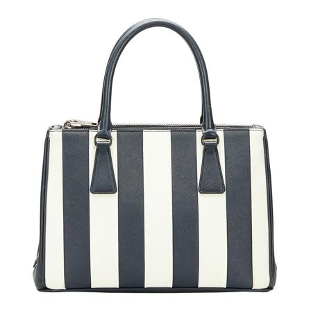 Prada Vintage Saffiano Lux Galleria Double Zip Leather Calf Italy , Zwart , Dames , Maat: ONE Size Vintage Tassen