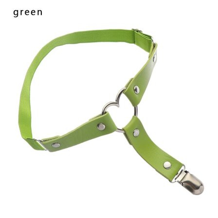 Hjärta Ben Strumpeband Strumpebandsbälte Pu Läder GRÖNT