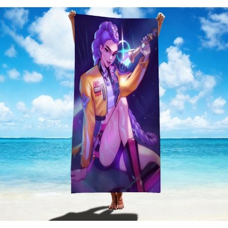 K-POP Demon Hunter Girls Serie Mikrofiber Absorberende Strandhåndklæde Hurtigtørrende Håndklæde