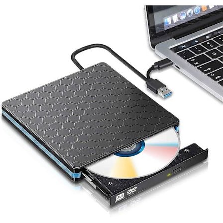 Extern DVD-enhet, USB 3.0 Typ C CD-enhet, Dubbelports DVD-spelare, Bärbar optisk brännare/skrivare/omskrivare, Hög Hastighet Dataöverföring