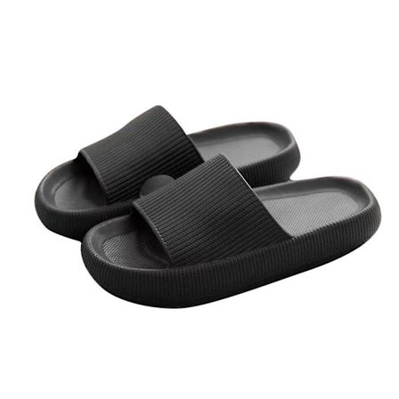 Halkfri Ultramjuka tofflor 4 cm Eva Flip Flop Athletic Sandal för sommarbadrum Black