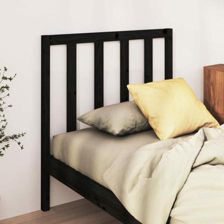 Vidaxl Sänggavel Svart 96x4x100 Cm Massiv Furu Svart
