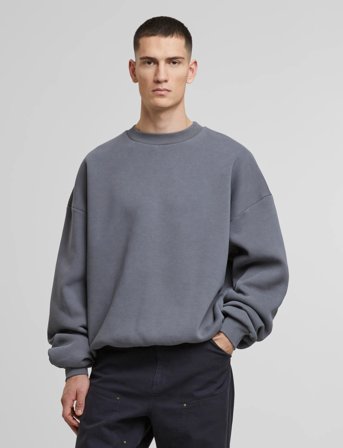 Prohibited Oversized Crew Neck - Grey - XL