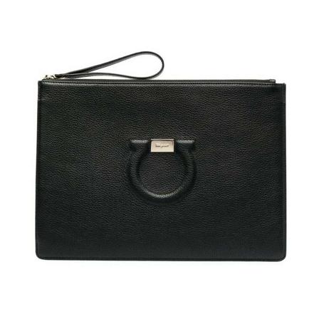 Salvatore Ferragamo, Clutches Zwart, Dames, Maat:ONE Size