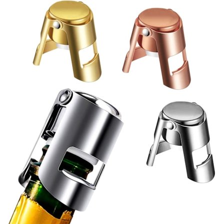 Champagne prop til flasker, sæt med 3 rustfrit stål champagne prop