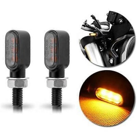 2 st Mini Motorcykel Blinkers Indikatorlampor För 12V Motorcykel Blinkers Indikator Blinkande Ljus