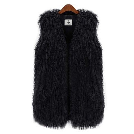 Kvinnor Shaggy fuskpälsväst Väst Jacka Kappa Gilet