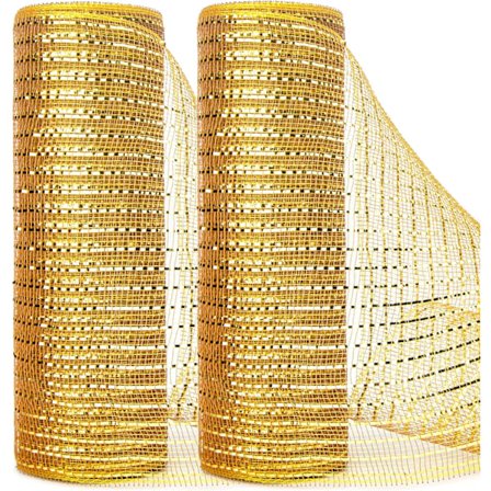 Gull og sølv netting DIY juletre glitter netting rull dekorasjon