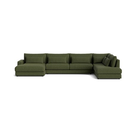 Sevilla U-sofa, venstrevendt - Aragon Grøn - 420x240x85 - Sofa, u-sofa