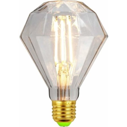LED Pærer Vintage Pære 4W Diamant Edison Pære G95 220/240V E27 Spesiell Dekorativ Pære (Transparent) [Energiklasse D]