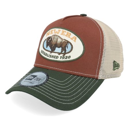 New Era - Braun trucker Cap - Animal Patch Brown/Dark Green Trucker @ Hatstore