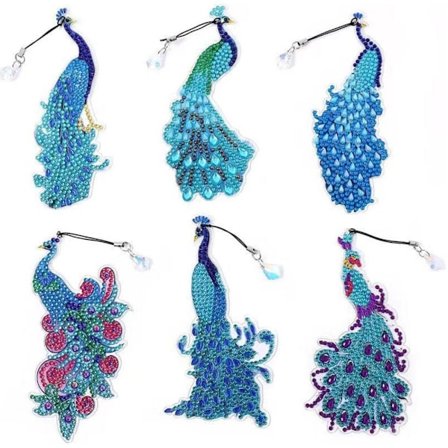 6st/ Set fjäderbokmärke Diamond painting bokmärke 07 07