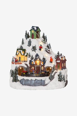 Jotex - Panorama Alpville 24,5cm Multi - Kjøp Dekorativ julebelysning hos Jotex