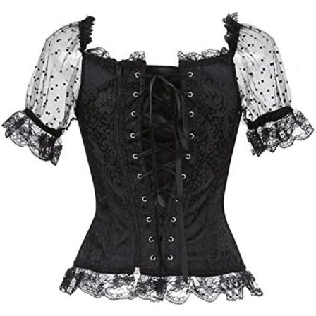 Korsetter för kvinnor Overbust Bustier Top Gothic Sexy Shoulder