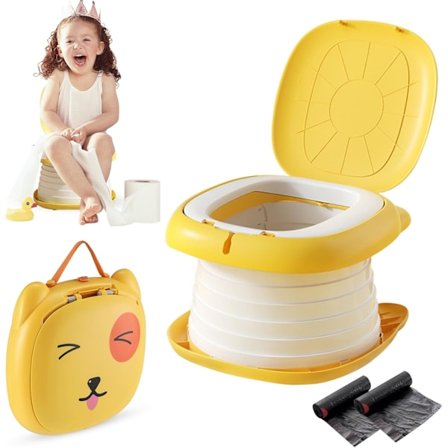 Reisepotte for småbarn Bærbar sammenleggbar pottetrening Toalett for gutter jenter Barn Innendørs utendørs