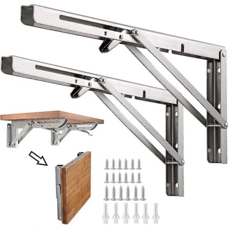 2 stk. Foldebeslag, 10 tommer Foldehyldebeslag i Rustfrit Stål