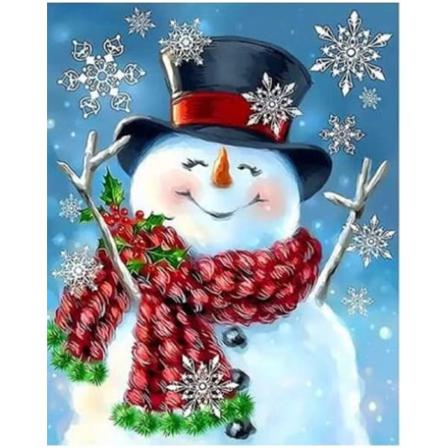 Christmas Diamond Painting Kit, Snowman Diamond Art För Vuxna, 5