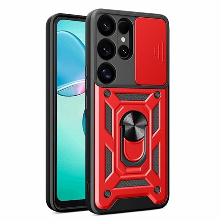 Galaxy S25 Ultra Mobilskal Hybrid Armor Camshield - Röd