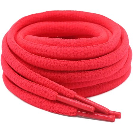 2 par ovale skolisser med halvrunde sports-/løbesnørebånd, røde, 60 cm