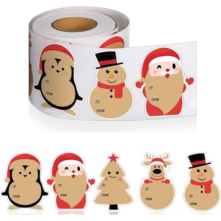 Juleklistremerker - 200 stk - Juleetiketter - Julekortklistremerke - Forseglingsklistremerke