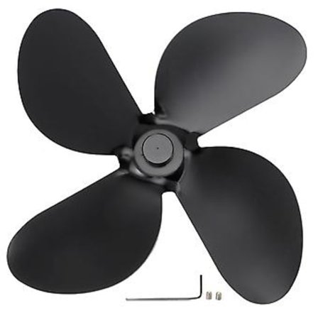 4-bladig eldstadsfläkt Reservdelar Spistillbehör Svart