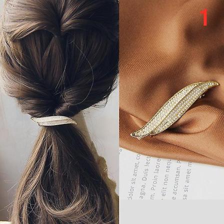 Rhinestone Alloy Hårnål Sido Bangs Clip Pearl Bow Feather Sprin