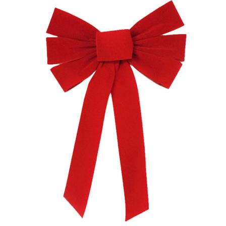 Julepynt, rød flanellet julebue