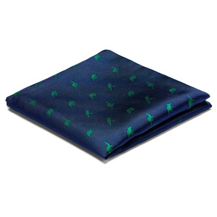 Fazzoletto da taschino double face blu navy con dinosauri per uomini - Fazzoletti da taschino fantasia