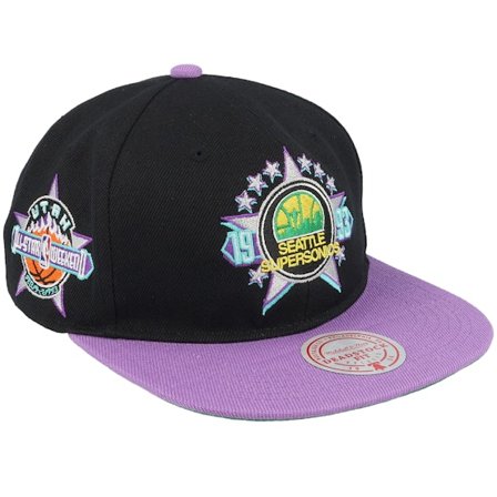 Mitchell & Ness - NBA Preto snapback Boné - Asg 2 Tone Deadstock Black/Purple Snapback @ Hatstore