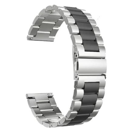 Klockarmband för Samsung Galaxy Watch 3 4 5 Pro 40 44 45 mm band 4Klassiskt 42 mm 46 mm band i rostfritt stål Active2 Amazfit Bip3 GTS4 Silver black 