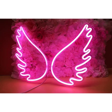 Neonlys rosa LED-engelvinge USB-drevet nattlys