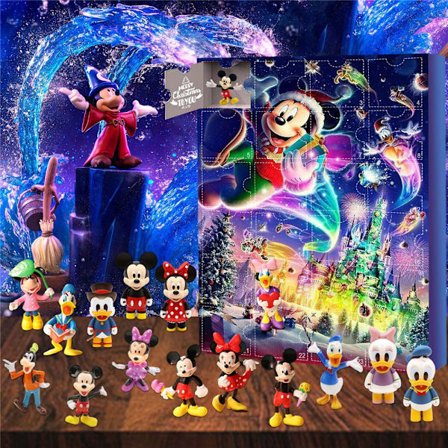 Mickey Mouse 2025 Adventskalender 24 Dagars Nedräkning Figurer Blind Box Dekoration[YJD]