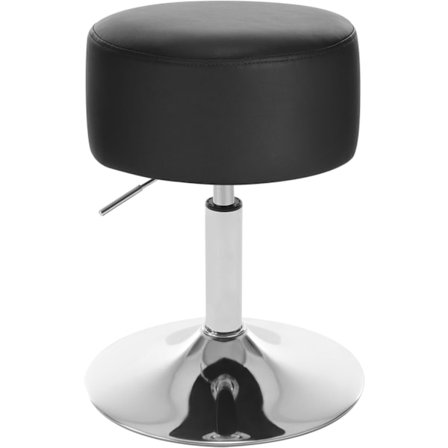 1 x Designer Barstol i imitert skinn, justerbar høyde BH14sz-1, svart