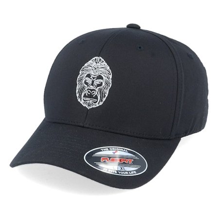 Iconic - Stylistic Gorilla Black Flexfit Flexfit Black Cap - @ Hatstore