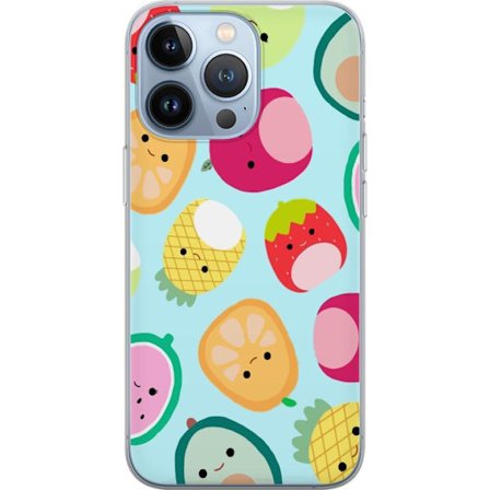 Kompatibelt Mobildeksel til Apple iPhone 13 Pro Mønster av kawaii-frukter som jordbær sitron ananas og avocado på lyseblå bakgrunn