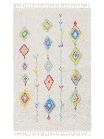 Ryatæppe Lille Nanna - Hvid/Multicolor 140X200 Moderne Stil