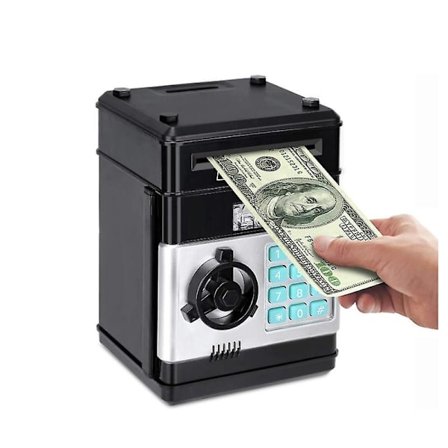 Sparebøsse, elektronisk minibank passord kontanter mynt kan S