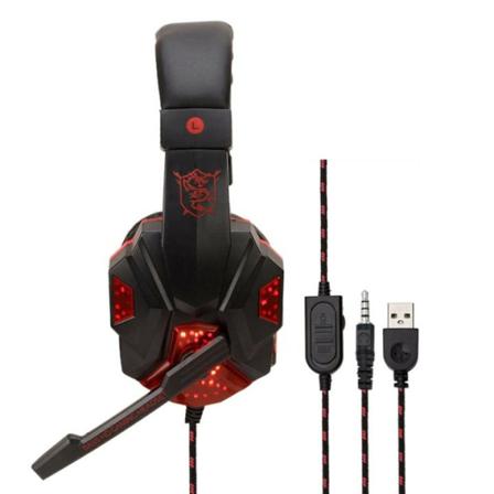 Gamingheadset Sy830mv Med Led, Röd/svart