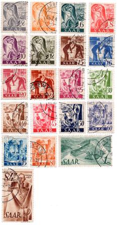 Tyskland/Saar 1947 - MICHEL 206-225Z - Stemplet