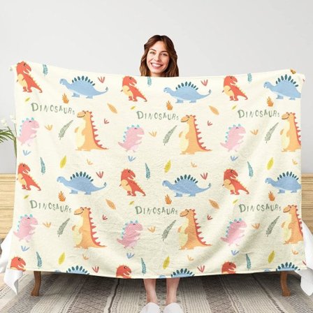 IC Dinosaurie-tæppe til drenge Piger Dino gaver til børn Blød fleece-tæppe Alle årstider Børn Toddler til dinosaur-elskere 50x60 tommer