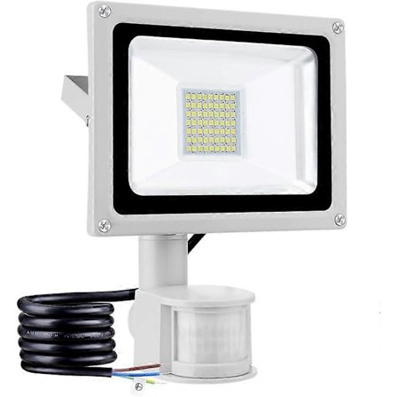 30W Udendørs Bevægelsessensor Overlygte 2700LM 6500K Kold Hvid Udendørs LED Spotlight IP65 Vandafvisende Sikkerhedsl lampe til Have Garager Balkoner