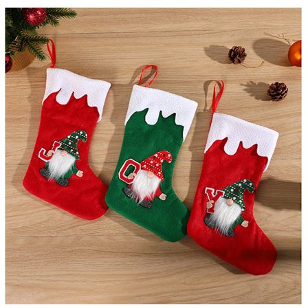 3st Ansiktslös gammal man garderob Hängande jultomten tänd presentpåse godispåse