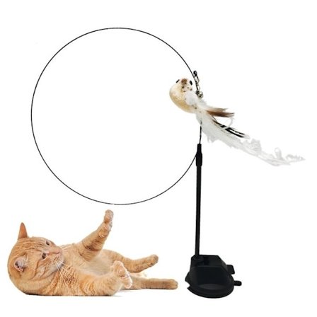 Stimulerende kattelegetøj med realistisk bevægelse og sugekop, multi-farvet