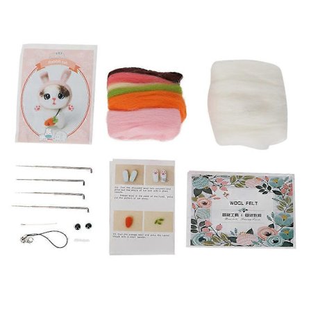 Valmiina olematon DIY-villahuovutus käsityö neuloilla tehtävä käsityömateriaalisetti (Jänis) YEMAA