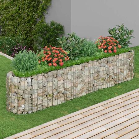 Vidaxl Planteringsgabion Galvaniserat Järn 260x50x50 Cm Silver