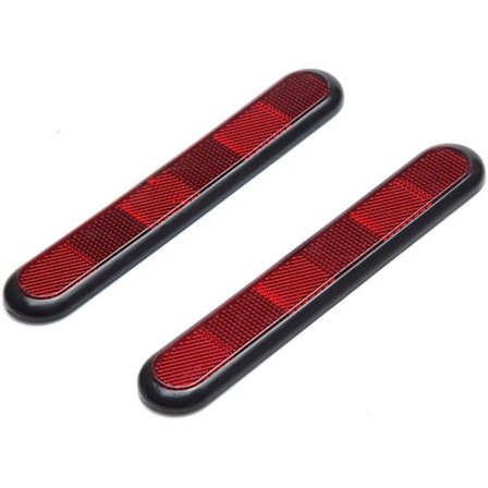 2 stk. Bilrefleksklistermærke, ridsefast kofangerrefleks til bil, selvklæbende rektangulære reflektorer, universal til lastbil, motorcykel, cykel