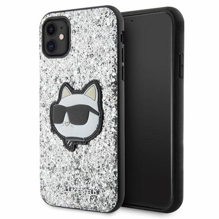 Karl Lagerfeld KLHCN61G2CPS iPhone 11 / Xr 6.1" sølv/sølv hardcase Glitter Choupette Patch