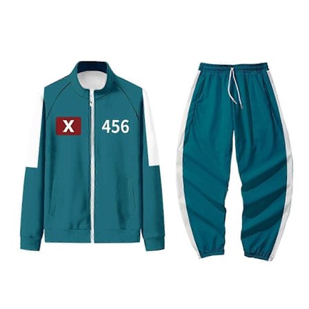 Squid Game Kostume, Squid Game Sportswear, Koreansk Folkespils Kostume Sæt til Fans, Cosplay og Temabegivenheder, 456 Voksen Squid Game Kostume - 