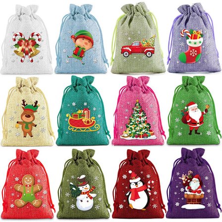 Joulukalenteri lahjakassetti kiristysnyörillä, joulukassi - Tyyli 7-WELLNGS