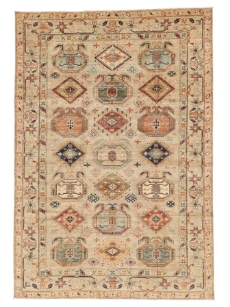 Kazak Ariana Rug Hand Knotted 205X294 Brown/Orange Afghanistan